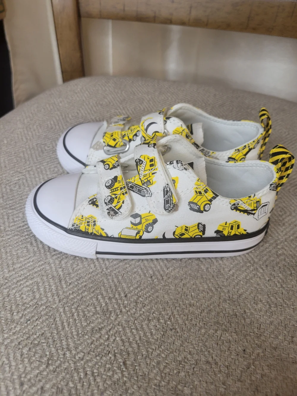 Converse Boy's White & Yellow Construction Print Sneakers